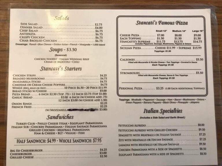 Stancati's Pizza - Sutton, WV