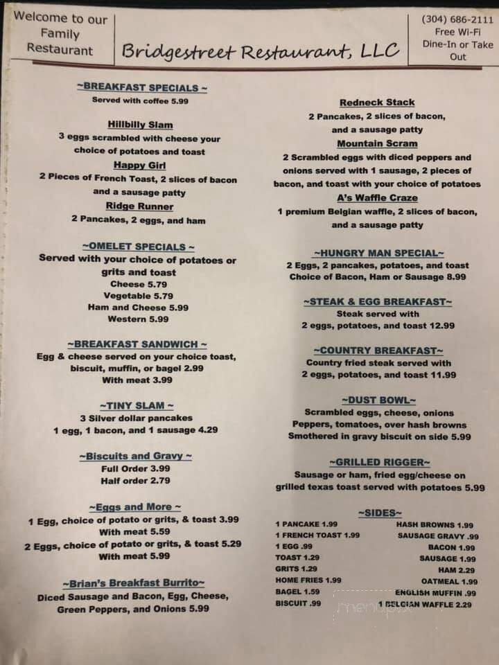 Bridgestreet Restaurant - Cameron, WV