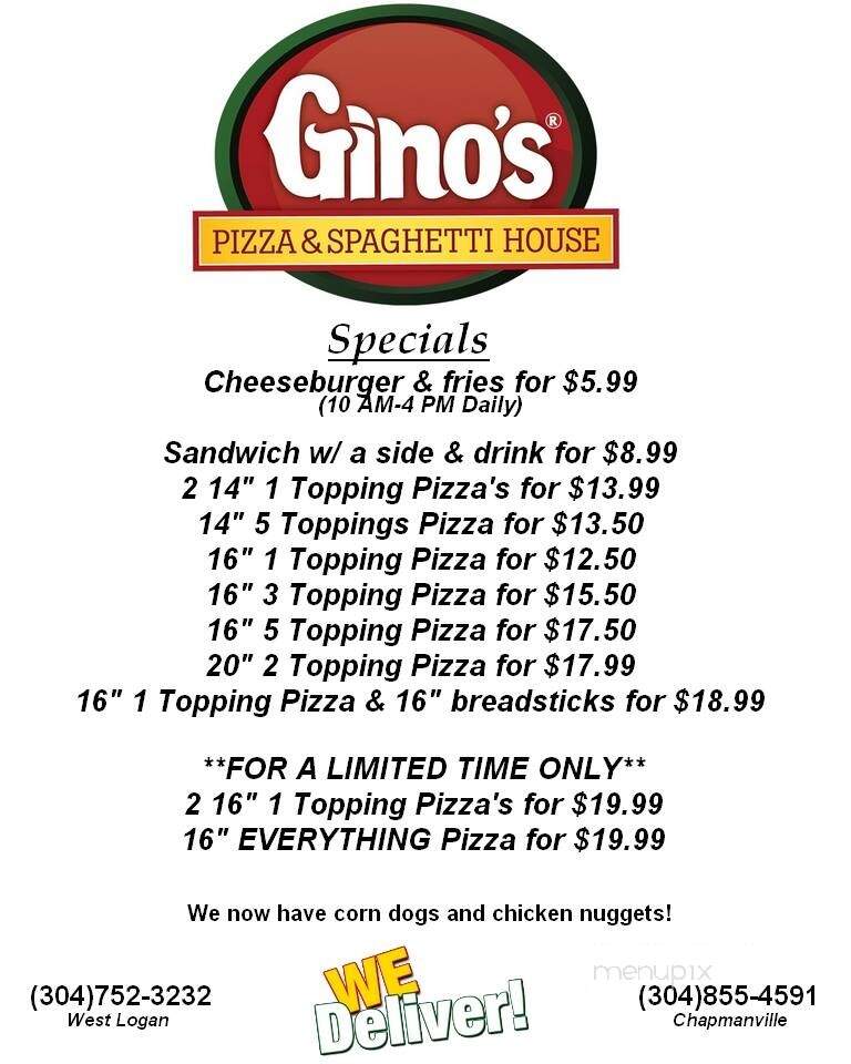 Gino's Pizza & Spaghetti House - Hurricane, WV