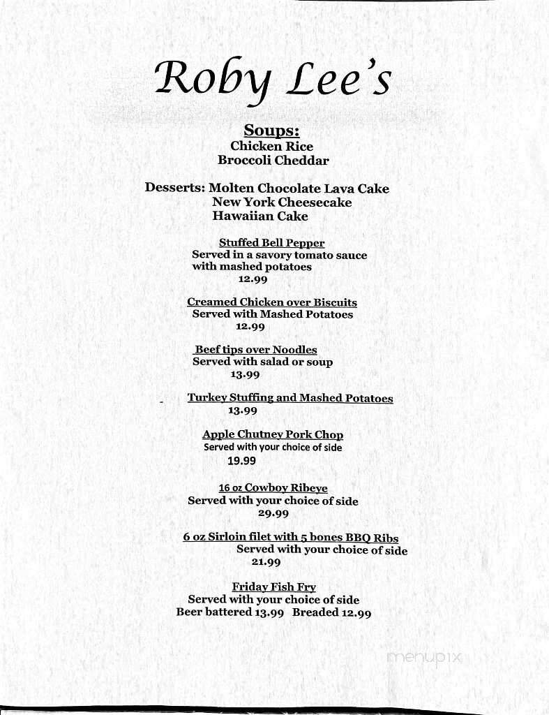 Roby Lee's Restaurant - Newton Falls, OH