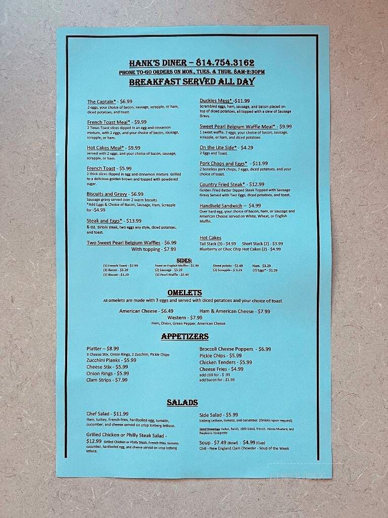 Hank's Diner - Central City, PA