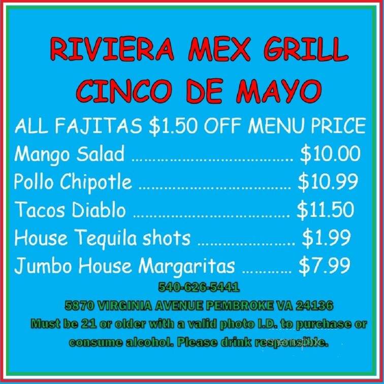 Riviera Mexican Grille - Pembroke, VA