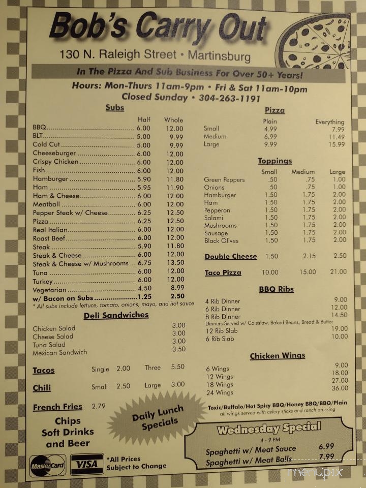 Bob's Carry-Out Shop - Martinsburg, WV